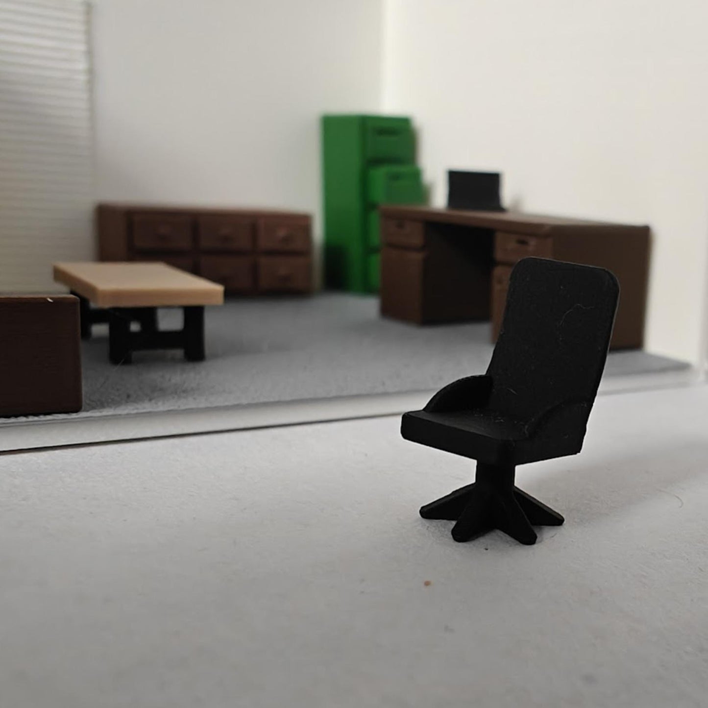 Miniature Office Furniture Set, 1/64 Scale Diorama Accessories for Mini Displays, Model Scenes, Crafts, Hobby Projects, 3D print