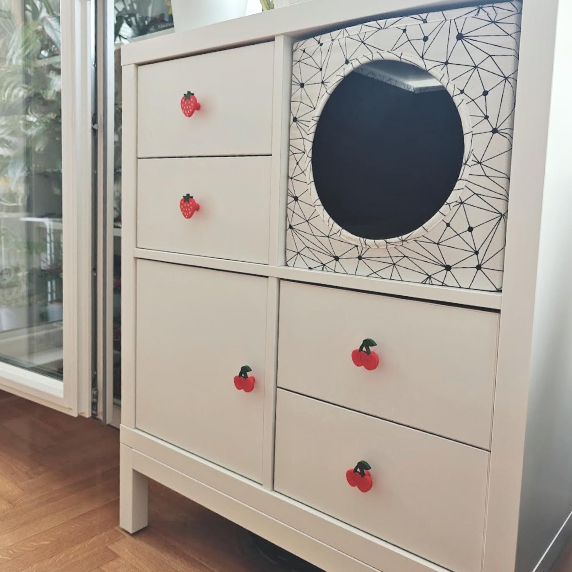 Cherry Knobs for Drawer or Door, Fruit Handle, 3D Printed Bolt-On Pull for Drawers, Dressers & Cupboards