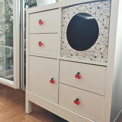 Cherry Knobs for Drawer or Door, Fruit Handle, 3D Printed Bolt-On Pull for Drawers, Dressers & Cupboards