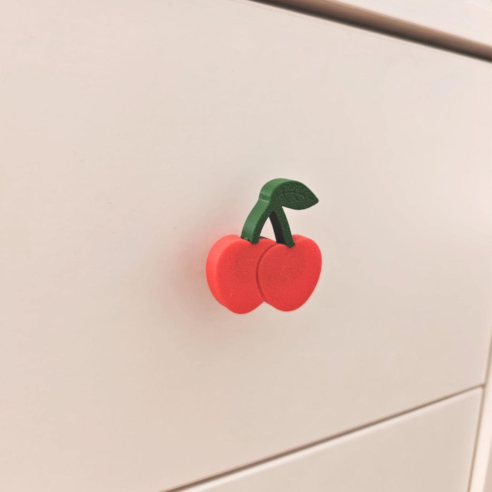 Cherry Knobs for Drawer or Door, Fruit Handle, 3D Printed Bolt-On Pull for Drawers, Dressers & Cupboards