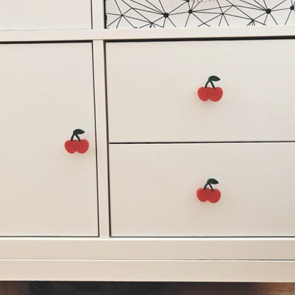 Cherry Knobs for Drawer or Door, Fruit Handle, 3D Printed Bolt-On Pull for Drawers, Dressers & Cupboards