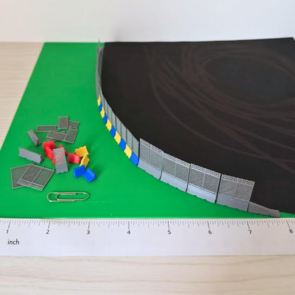 Miniature Jersey Barriers 1:120 TT Scale with Mesh Fencing, Diorama Race Track Accessories, 3D print