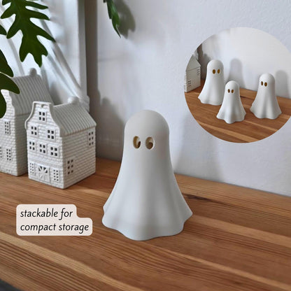 Ghost Tealight Covers, Stackable fo compact storage