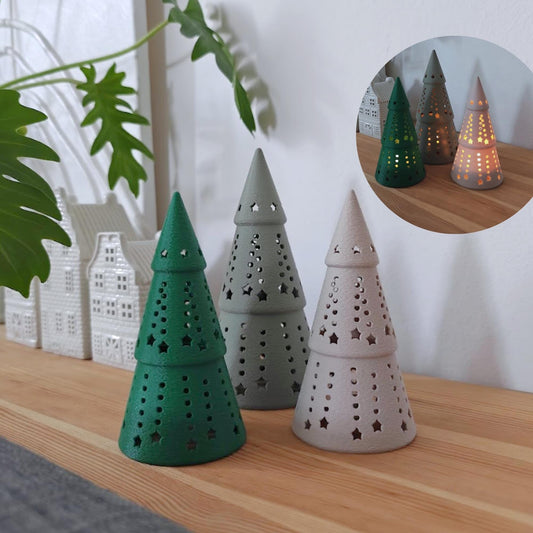 Festive Tree Tealight Shaders, Holiday LED Light Decorations, Christmas Decor, Gift, Present for Loved ones
