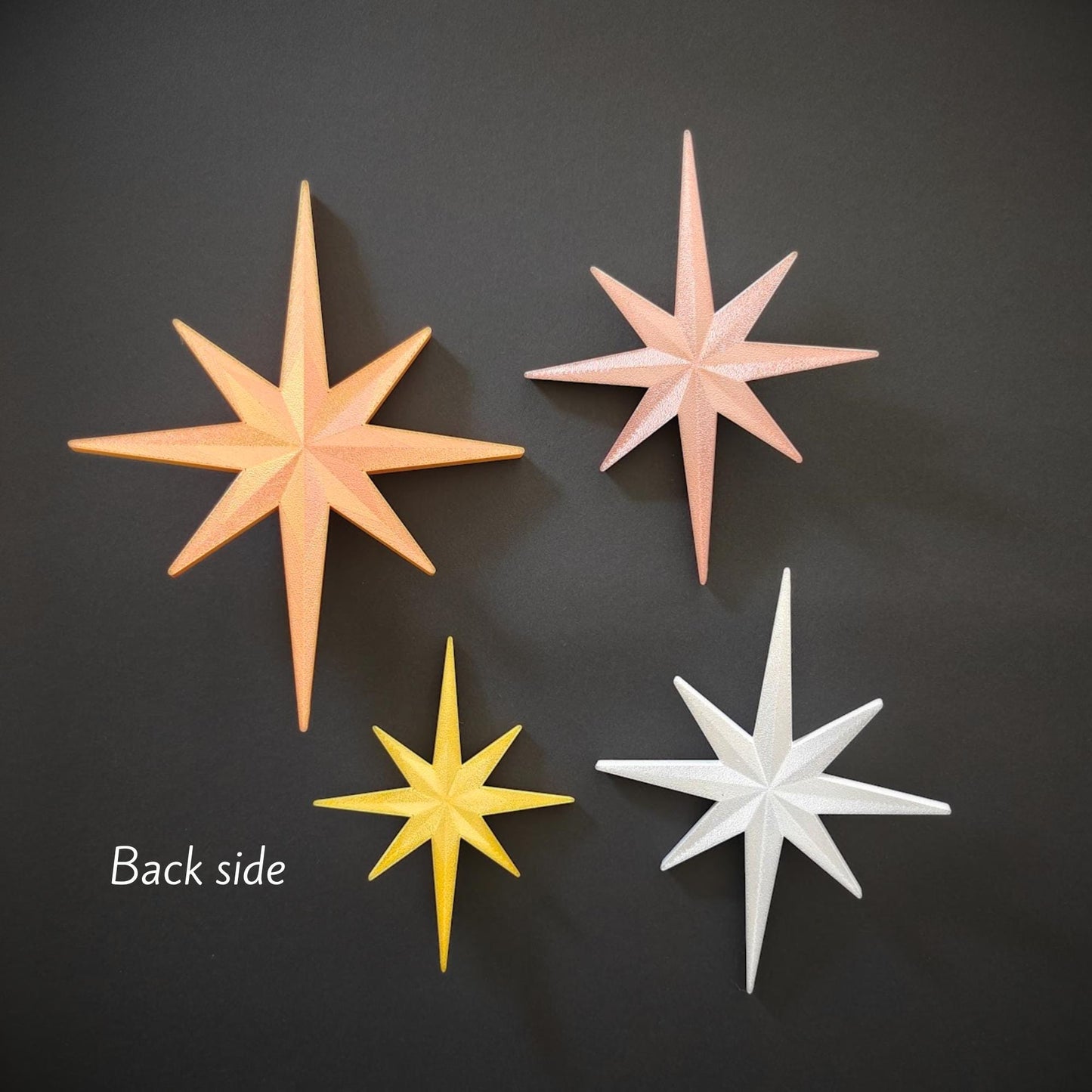 Star Ornaments, 3D Printed Wall & Tree Decorations, Retro Holiday Decor, Mid Century Starburst Wall Art, Gift Wrapping