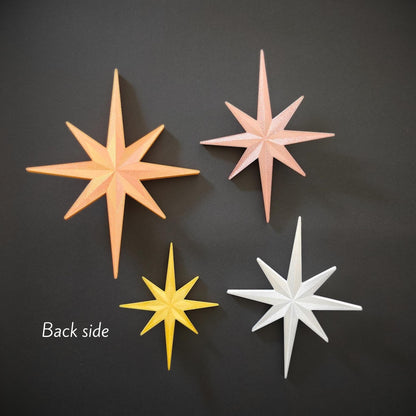 Star Ornaments, 3D Printed Wall & Tree Decorations, Retro Holiday Decor, Mid Century Starburst Wall Art, Gift Wrapping