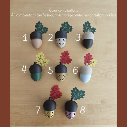 Color combinations
All combinations can be bought as storage containers or tealight holders