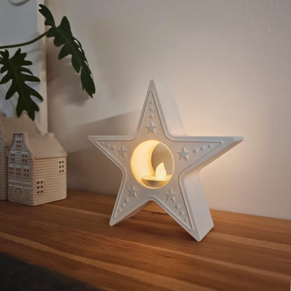 Star Tealight Candle Holder, 3D Printed Christmas & Winter Holiday Decor, Christmas Decoration for LED Tealights
