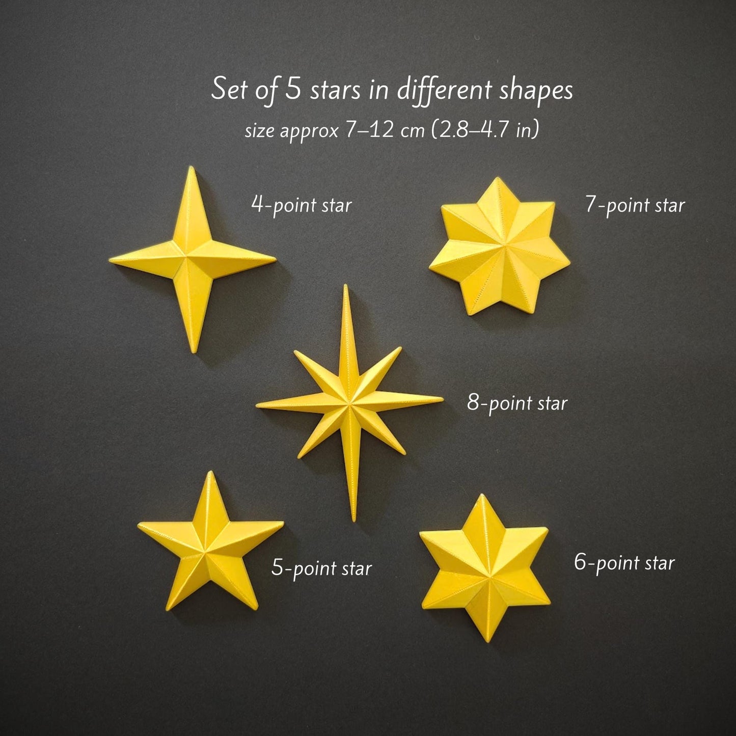 Star Ornaments, 3D Printed Wall & Tree Decorations, Retro Holiday Decor, Mid Century Starburst Wall Art, Gift Wrapping