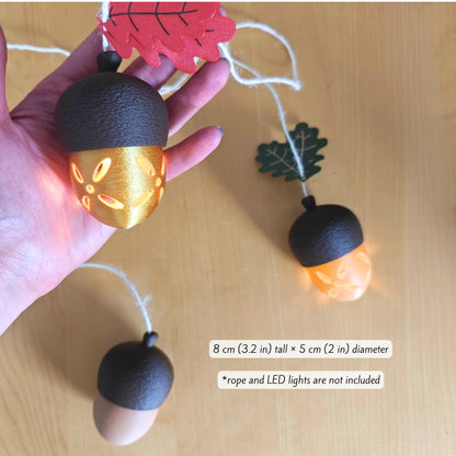 Glowing Acorn Tealight Holder or Small Container, 3D Printed Hanging Decor, Multi purpose Housewarming Gift, 3D printed