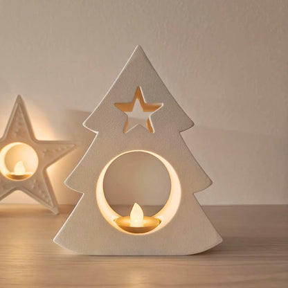 Christmas Tree Tealight Holder, Festive Holiday LED Candle Shade, Winter Wonderland Decor for LED Tealights
