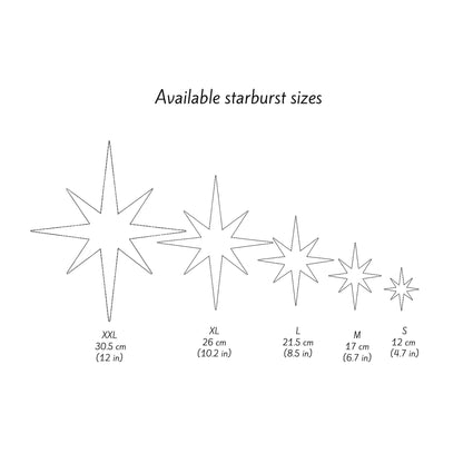 Available starburst sizes