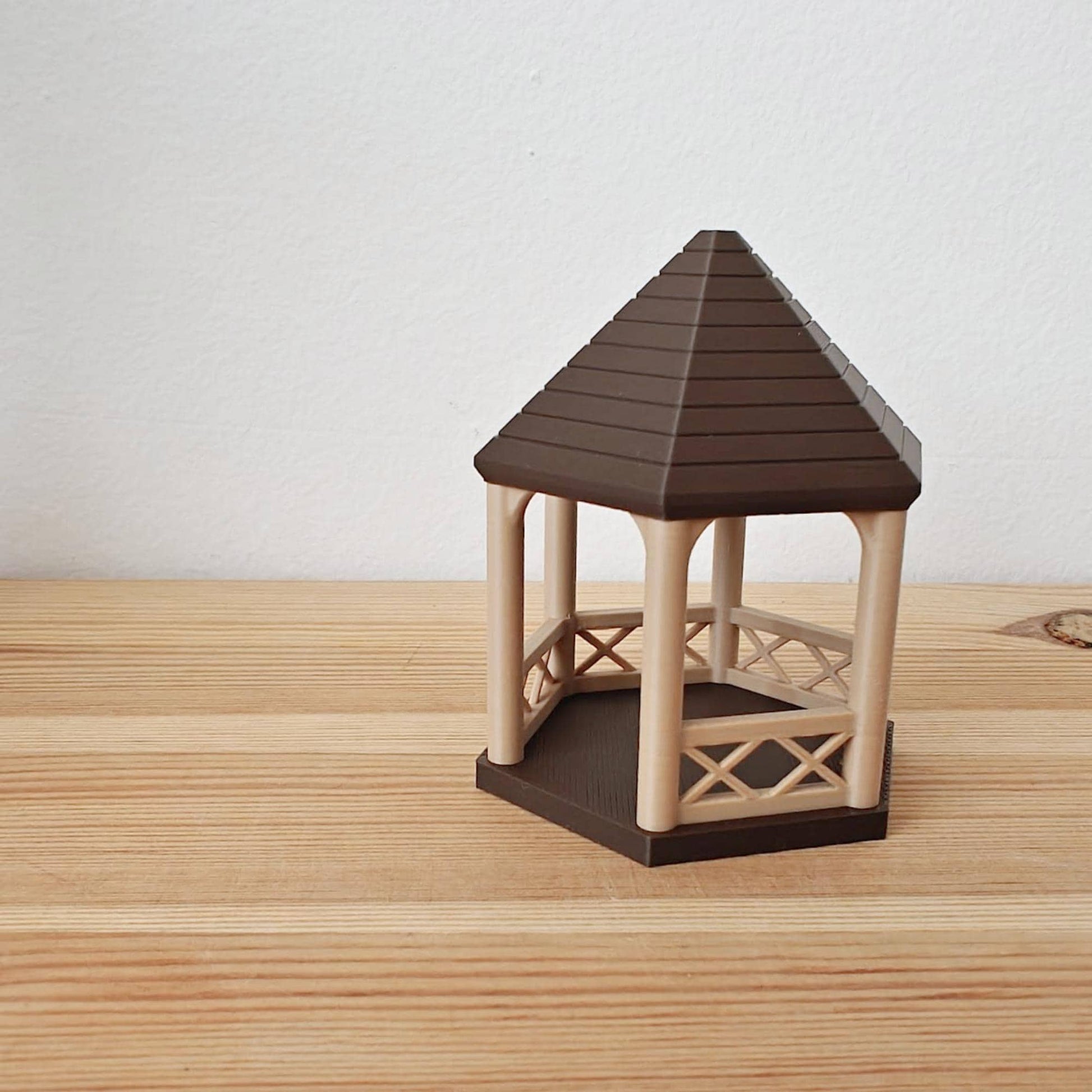 Miniature Gazebo, 1:64 Scale Diorama Accessory, 3D Printed Pergola / Pavilion / Arbor / Canopy / Fairy Garden House