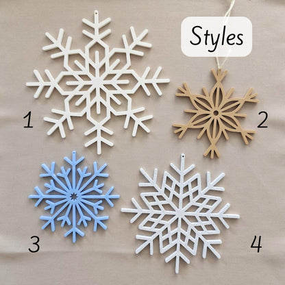 Large Snowflake Hanging Decorations, 3D Printed with Holiday Decor, Christmas Tree Ornaments, Gift Wrapping