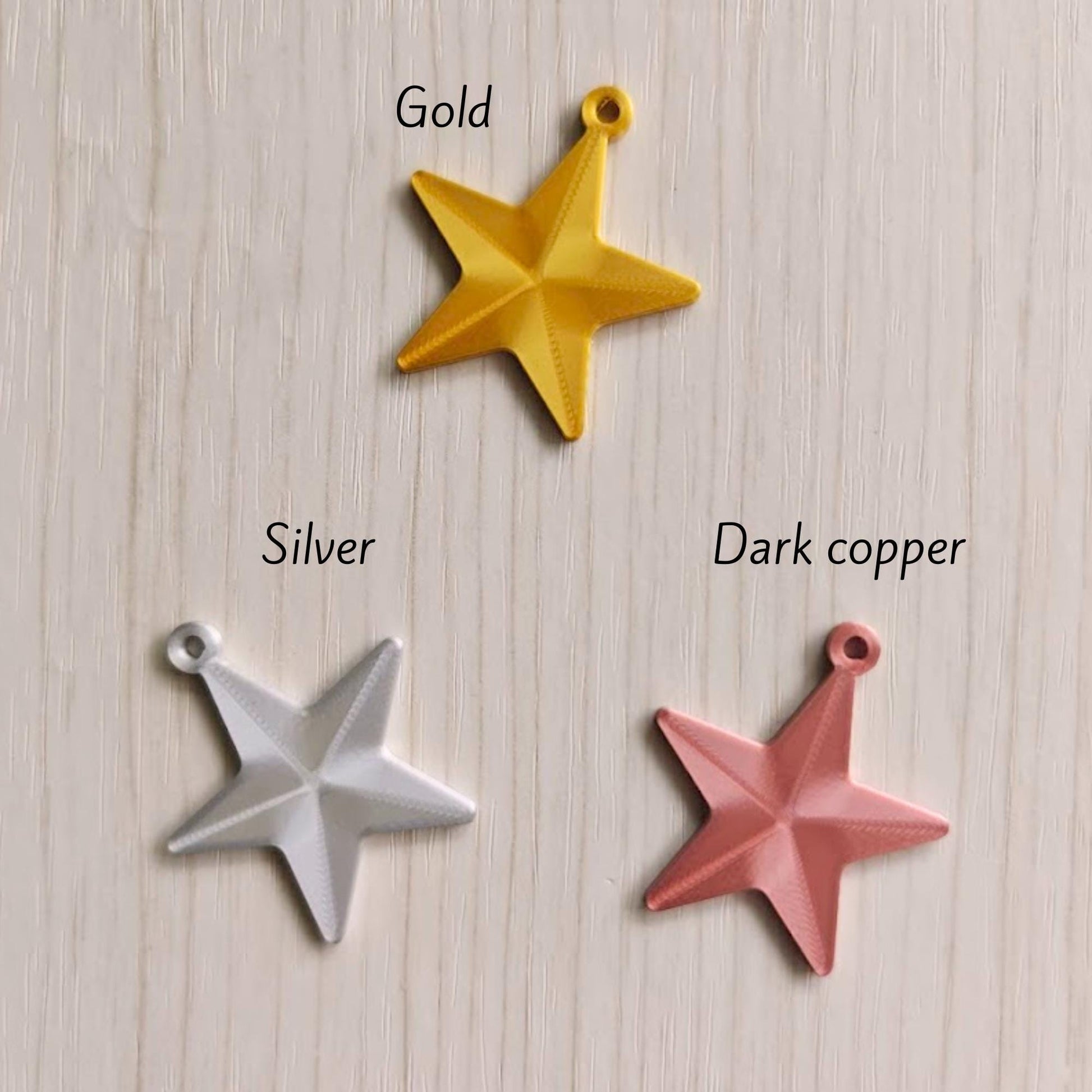 Mini Star Ornaments, Gold Star Charms for Keychains, Gift Wrapping, Christmas Crafts & Festive Decor, 3d print
