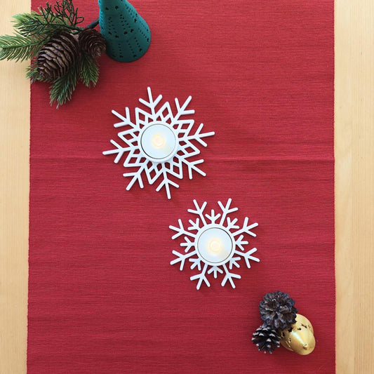 Snowflake LED Tealight Holders, Winter Candle Decor, Christmas Table Centerpiece, 3D Printed Holiday Decorations