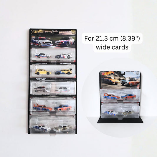 Hot Wheels 2-Pack Display Stand and Wall Mount, Fits New and Old 2-Packs, 21.3 cm (8.39 inch) Cards, Modular & Expandable
