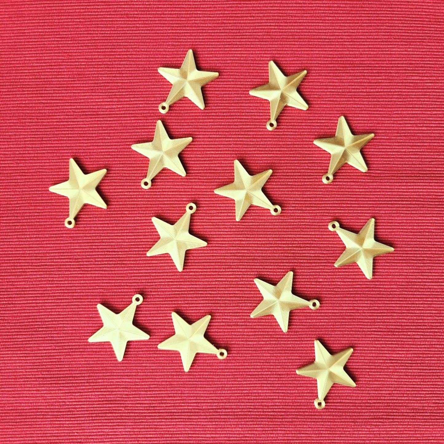 Mini Star Ornaments, Gold Star Charms for Keychains, Gift Wrapping, Christmas Crafts & Festive Decor, 3d print