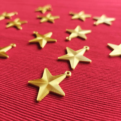 Mini Star Ornaments, Gold Star Charms for Keychains, Gift Wrapping, Christmas Crafts & Festive Decor, 3d print