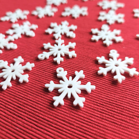 Snowflake Charms, Snow Pendants for Earrings, Keychains, DIY Crafts, Jewelry, Scrapbooks, Cards, Gifr Wrapping, 3d printed