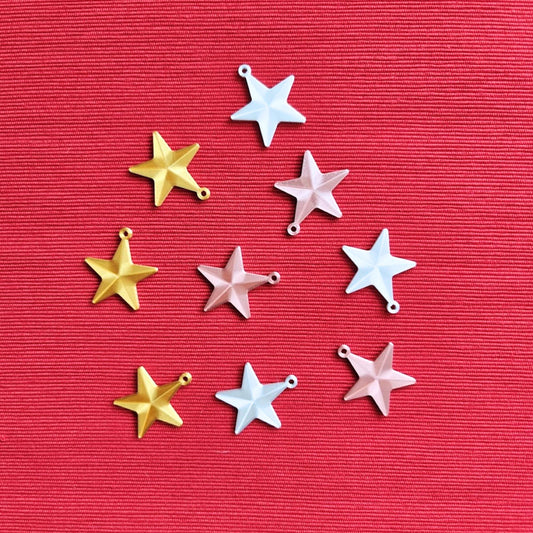 Mini Star Ornaments, Gold Star Charms for Keychains, Gift Wrapping, Christmas Crafts & Festive Decor, 3d print