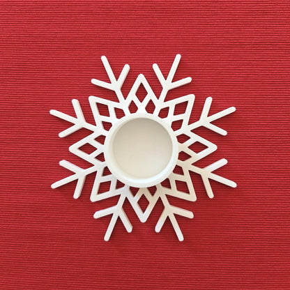 Snowflake LED Tealight Holders, Winter Candle Decor, Christmas Table Centerpiece, 3D Printed Holiday Decorations
