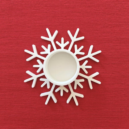 Snowflake LED Tealight Holders, Winter Candle Decor, Christmas Table Centerpiece, 3D Printed Holiday Decorations