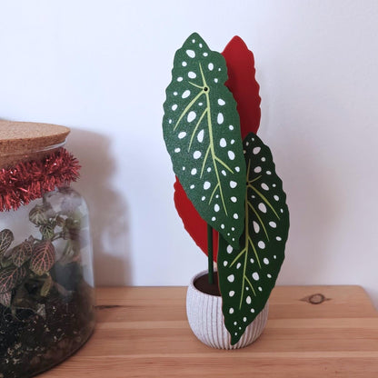 Begonia Maculata Plant Coaster Set, Leaf Coasters, 3D printed Coasters