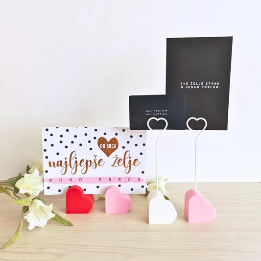 Heart-Shaped Card & Photo Holders, Romantic Desk Decor, Valentine's Gift Display