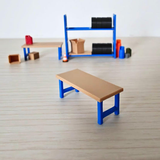 Miniature Workbench 1/64 Scale Garage Accessory for Mini Displays, Model Scenes, Crafts, Hobby Projects, 3D print