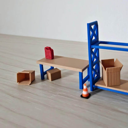 Miniature Workbench 1/64 Scale Garage Accessory for Mini Displays, Model Scenes, Crafts, Hobby Projects, 3D print