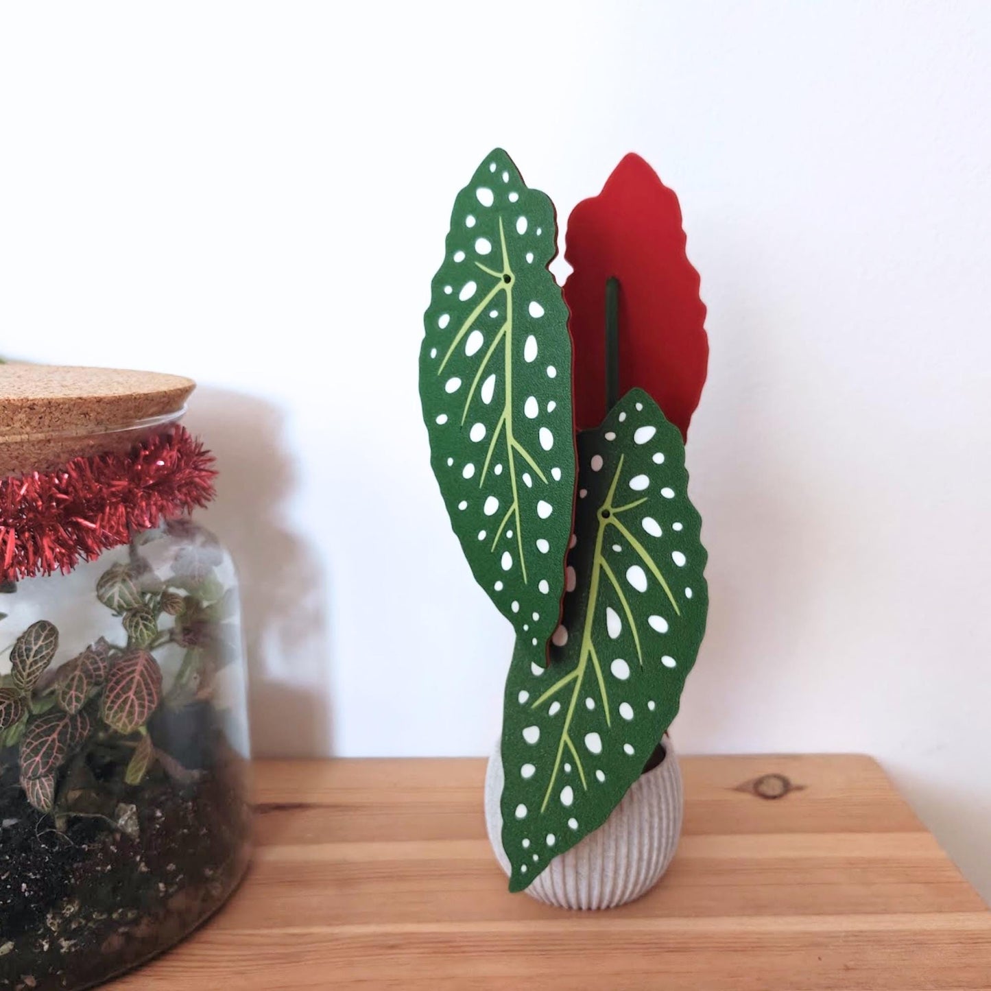 Begonia Maculata Plant Coaster Set, Leaf Coasters, 3D printed Coasters