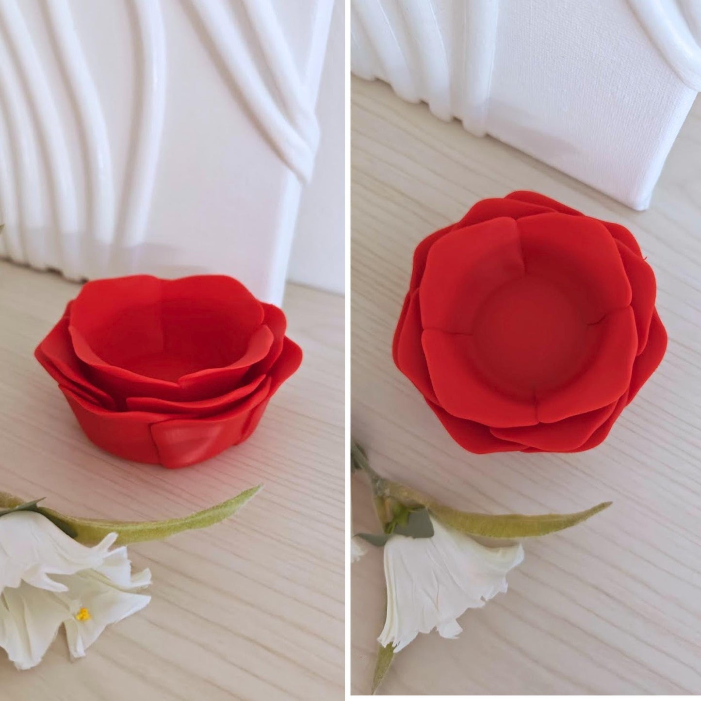 Rose LED Tealight Holder, Floral Candle Holder, Romantic Home Decor, Valentine's Day Gift, 3d print, LED Only