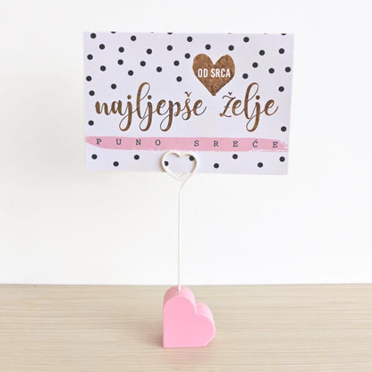 Heart-Shaped Card & Photo Holders, Romantic Desk Decor, Valentine's Gift Display