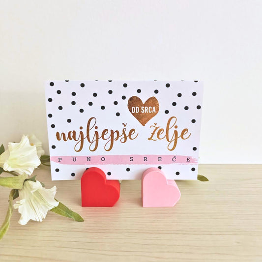 Heart-Shaped Card & Photo Holders, Romantic Desk Decor, Valentine's Gift Display