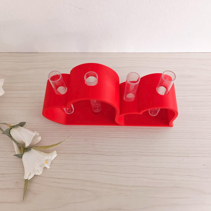 Heart-Shaped Test Tube Vase, Romantic Flower Holder, Valentine Decor, Modern Bud Vase, 3D printed