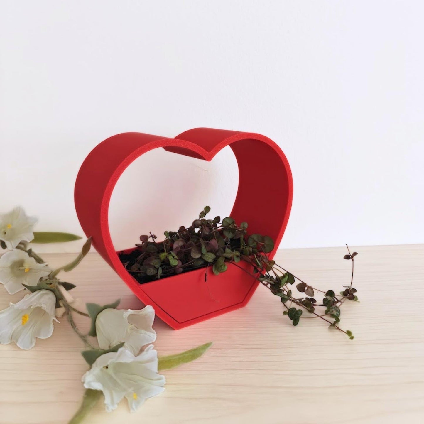 Heart Candy Holder / Planter, Valentine Gift Basket, Romantic Candy Bowl, Mini Heart Planter, Romantic Home Accent, 3D printed