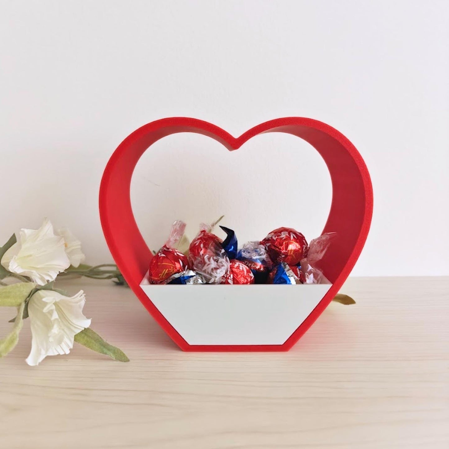 Heart Candy Holder / Planter, Valentine Gift Basket, Romantic Candy Bowl, Mini Heart Planter, Romantic Home Accent, 3D printed