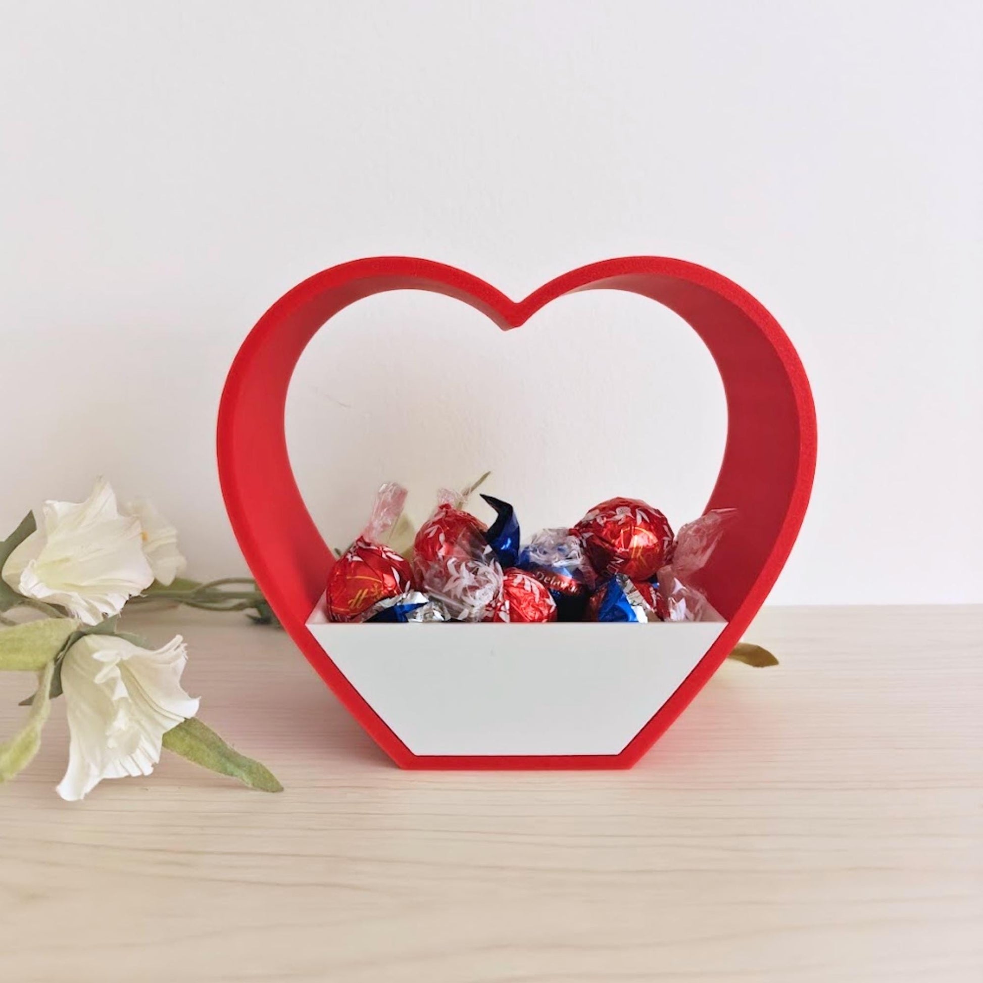 Heart Candy Holder / Planter, Valentine Gift Basket, Romantic Candy Bowl, Mini Heart Planter, Romantic Home Accent, 3D printed