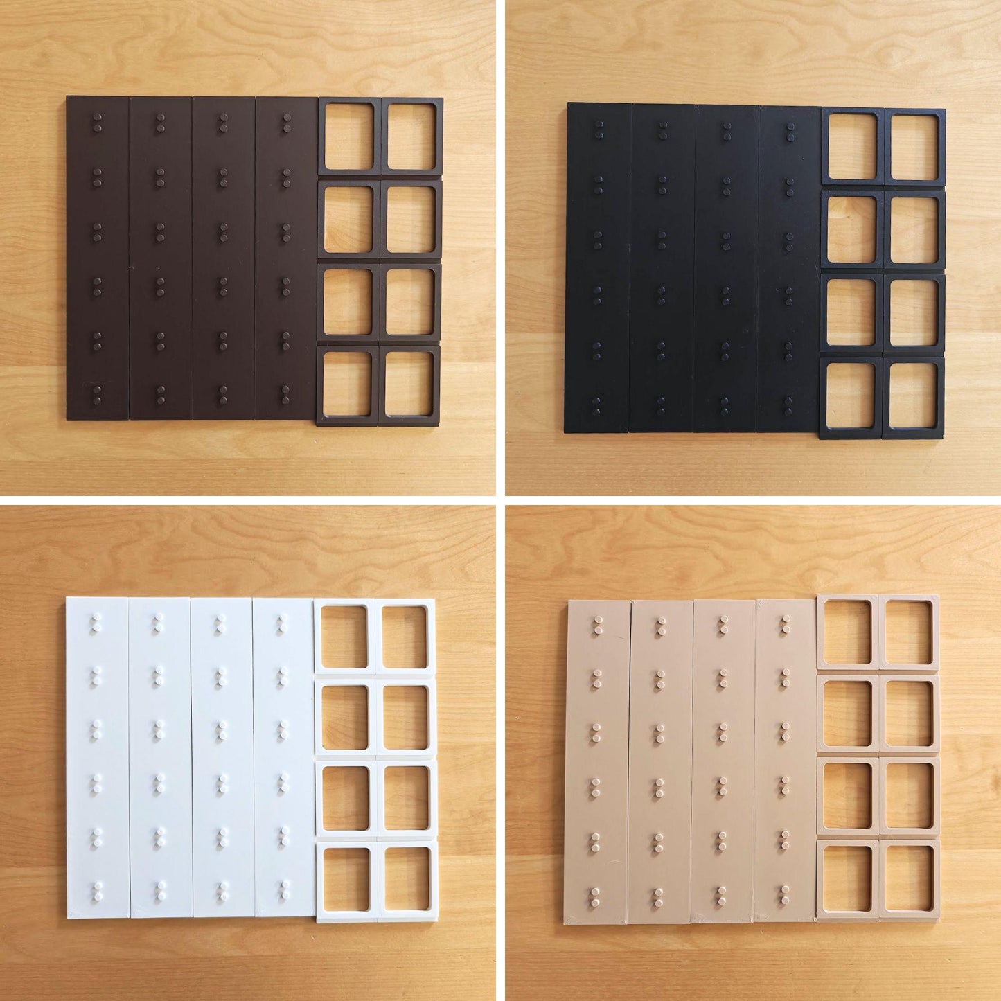 Grid insert color options for LEGO minifigure organizer