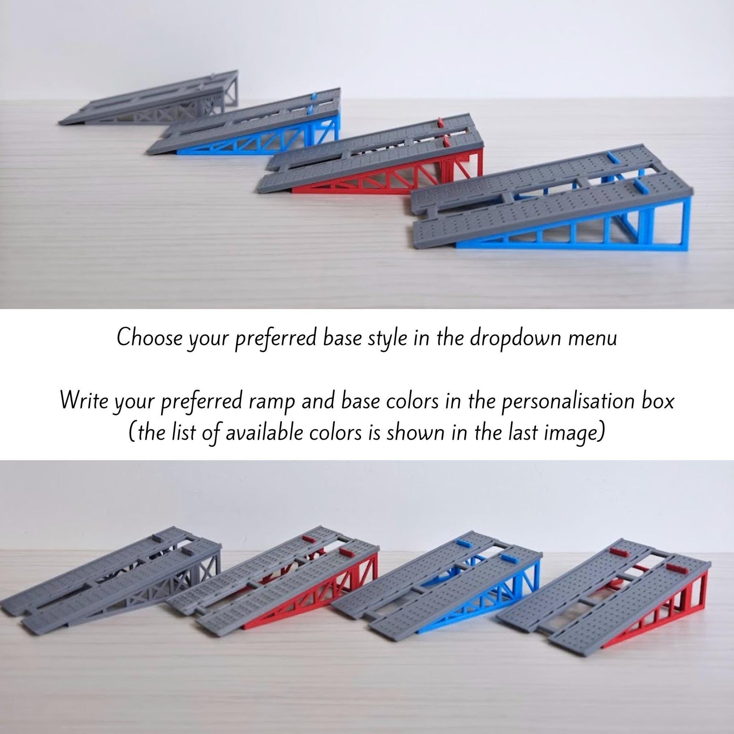 Miniature Single Car Ramp, 1/64 Scale Diecast Display Car Ramp, Mini Garage Diorama, 3D Printed for Hot Wheels Scale