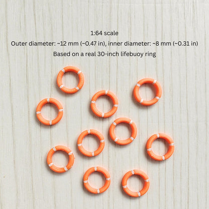 Miniature Lifebuoy Ring 1/64 Scale, Mini Dock & Boat Accessory, Model Scenes, Diorama parts, 3D print