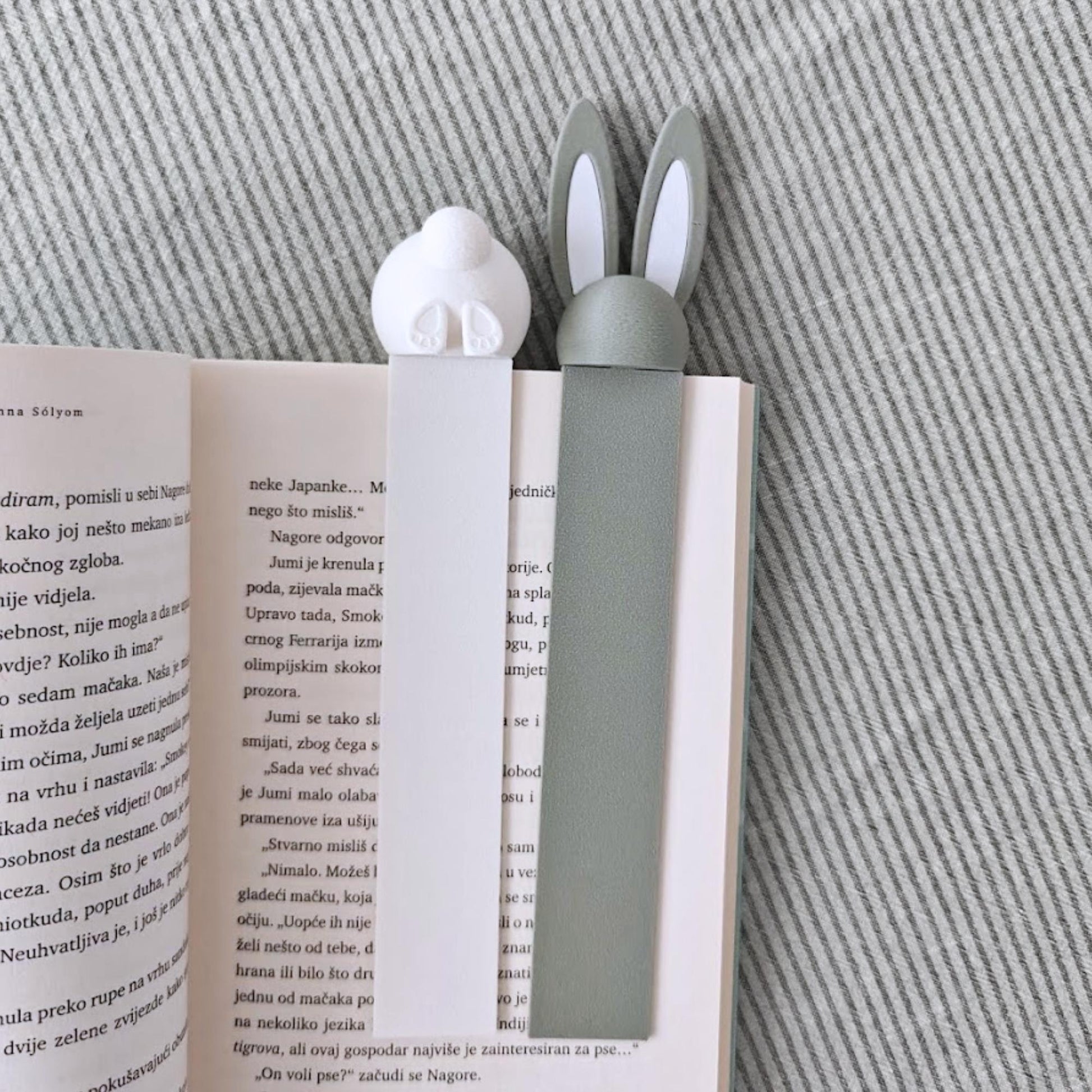 Easter Bunny Bookmarks, Ears & Tail Design, Personalized Spring Bookmark, Gift for Book Lovers, 3d print