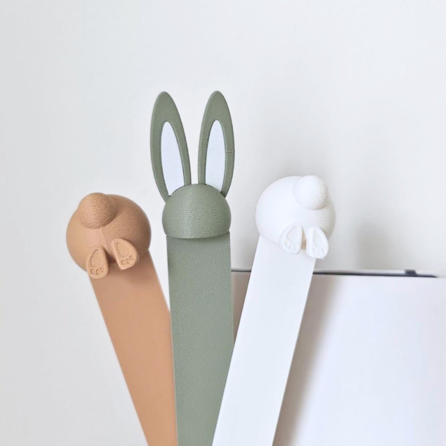 Easter Bunny Bookmarks, Ears & Tail Design, Personalized Spring Bookmark, Gift for Book Lovers, 3d print