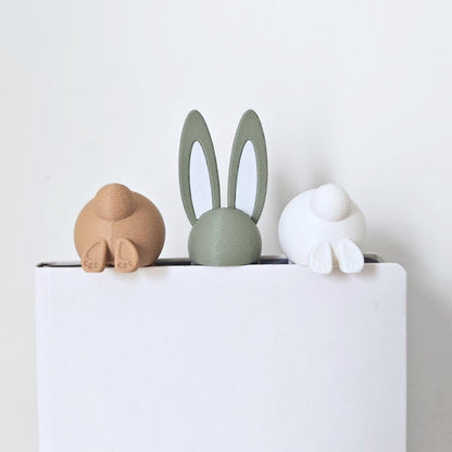 Easter Bunny Bookmarks, Ears & Tail Design, Personalized Spring Bookmark, Gift for Book Lovers, 3d print