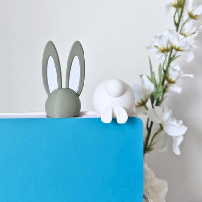 Easter Bunny Bookmarks, Ears & Tail Design, Personalized Spring Bookmark, Gift for Book Lovers, 3d print