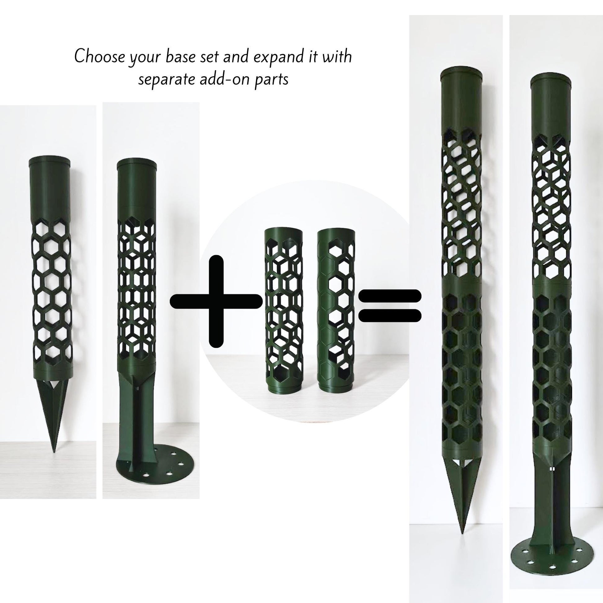 Modular Moss Pole Ø 6 cm (2.36"), Watering Reservoir or Cap, 3D Printed Extendable Plant Support System