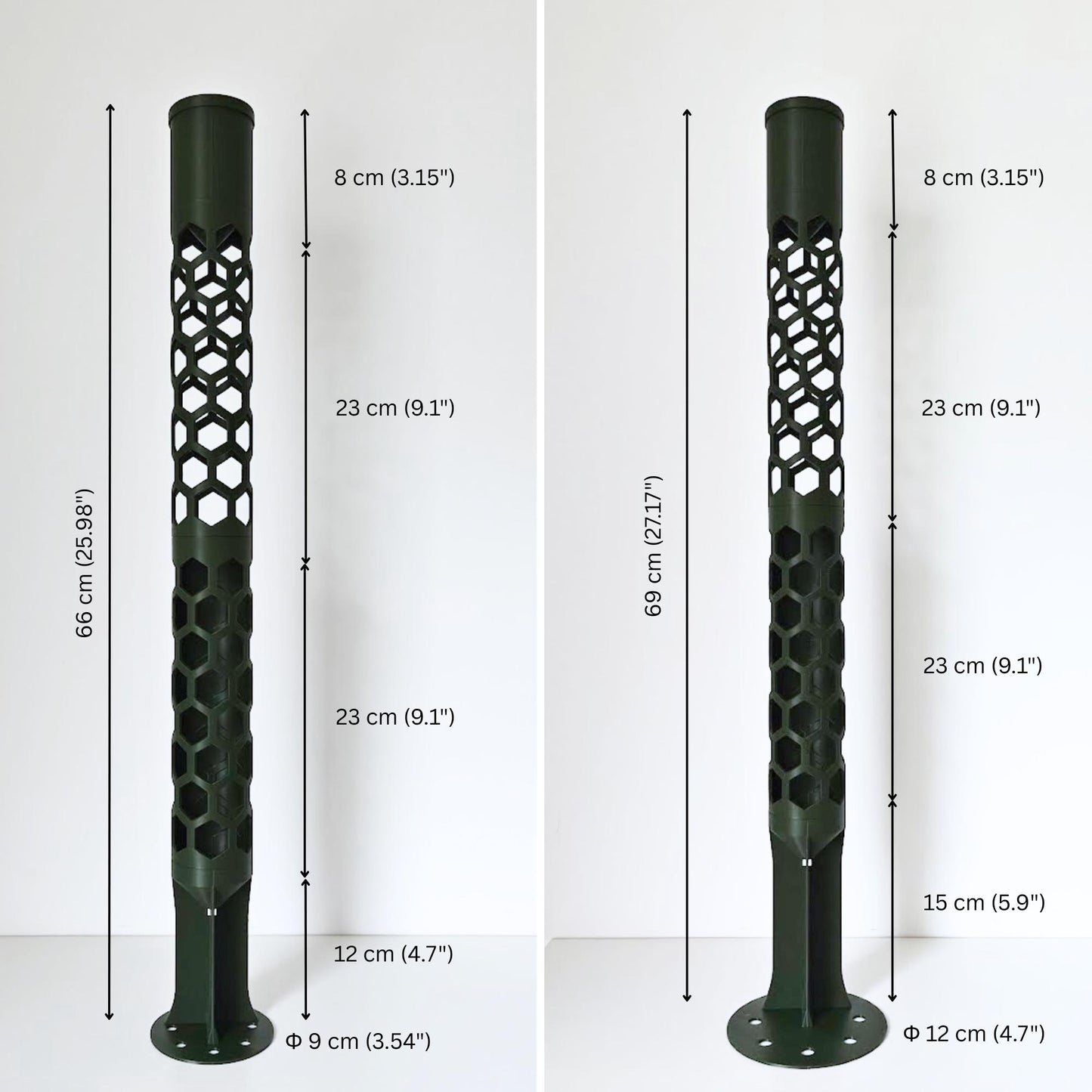 Modular Moss Pole Ø 6 cm (2.36"), Watering Reservoir or Cap, 3D Printed Extendable Plant Support System