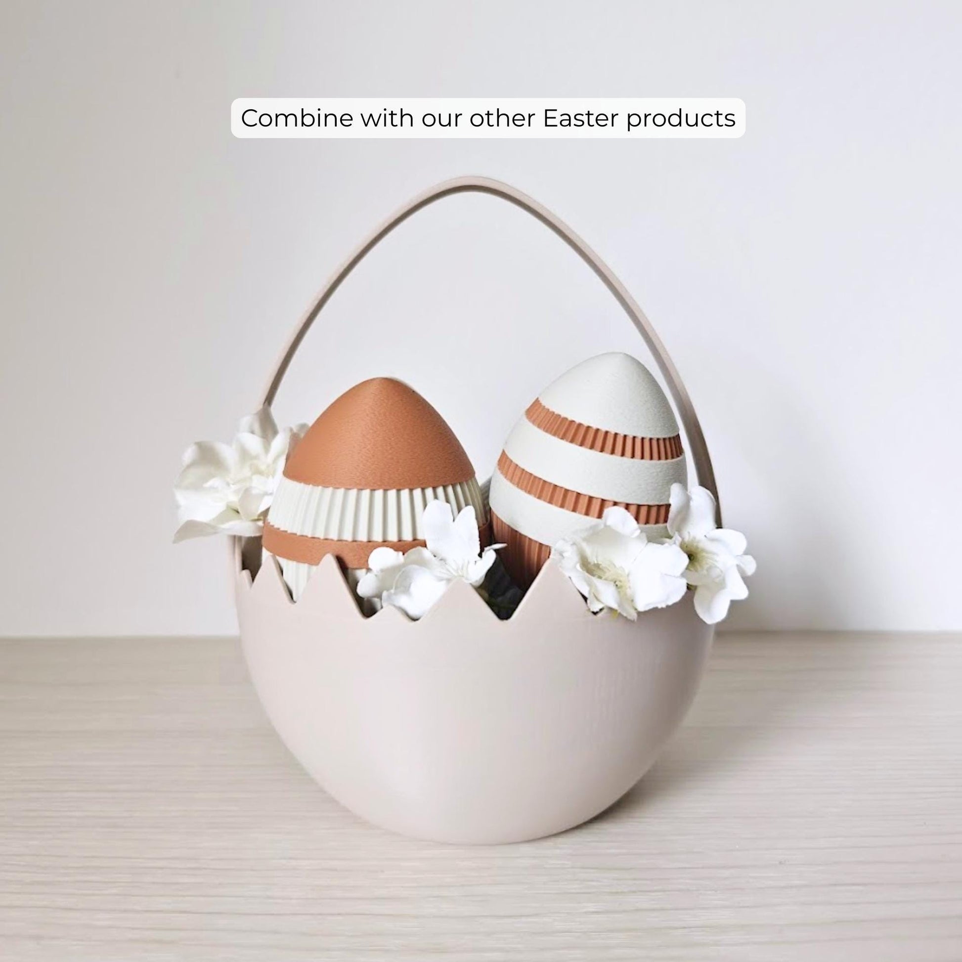 Decorative Easter Eggs Set of 3, Modern 3D Printed Easter Decor, Textured Eggs Set, Pastel Spring Home Decor, Easter Basket Fillers