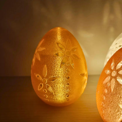 Glowing Easter Egg Decor, Translucent LED Tealight Holder, Spring Table Decoration, Housewarming Gift, 3d print